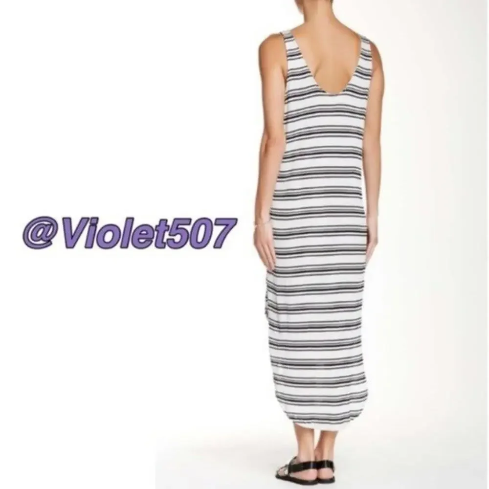 Striped Knit Midi Black and White Dress size XS